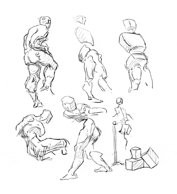 这个动态画速写蛮不错的美术生是这样的▽一般人是这样的▽# 看到练