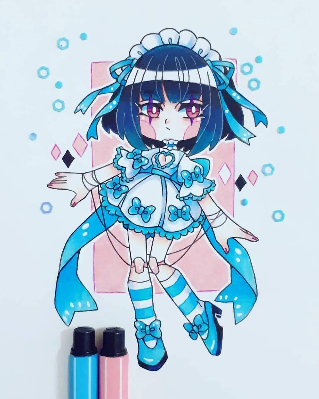 水彩笔画出了马克笔的高度 这也太好看了吧​