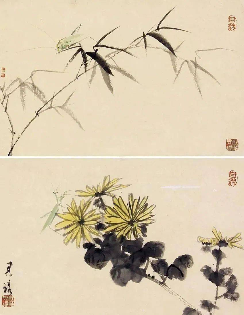 他的写意草虫,清新淡雅_潘君诺