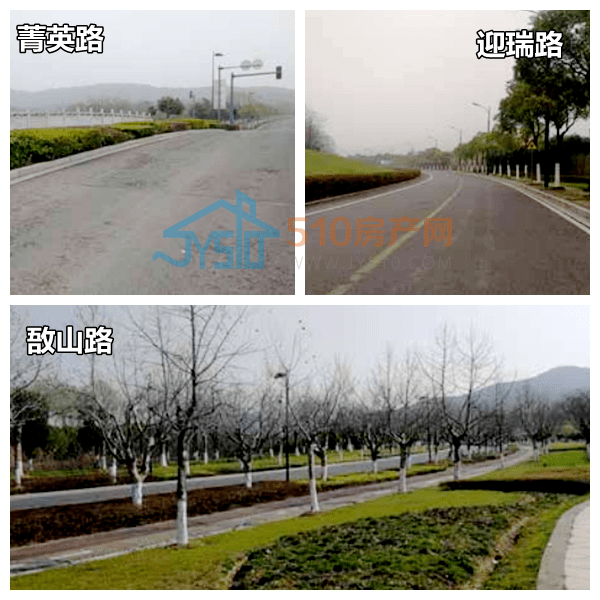 (周边道路实景图)就项目周边道路来看,菁英路,迎瑞路,敔山路道路畅通