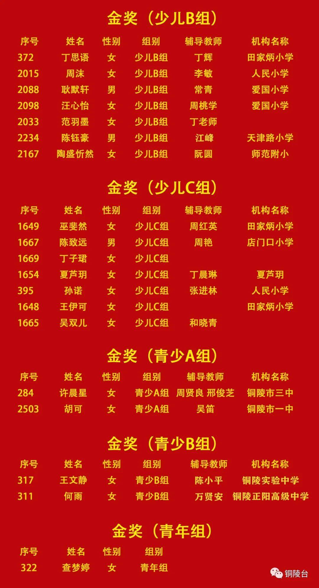 中国铁建花语江南曹灿杯铜陵赛区晋级名单含网络人气之星获奖选手