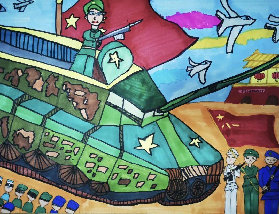小小少年志向大颗颗童心绘国防