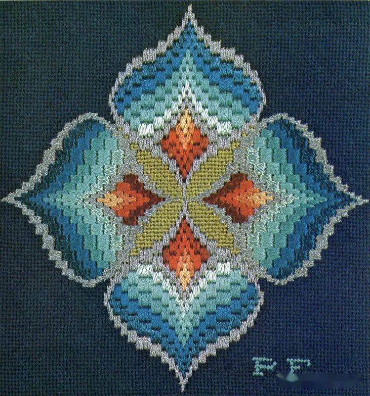 闲置多年的十字绣材料和网格片只用一种针法反被利用绣法简单还超实用