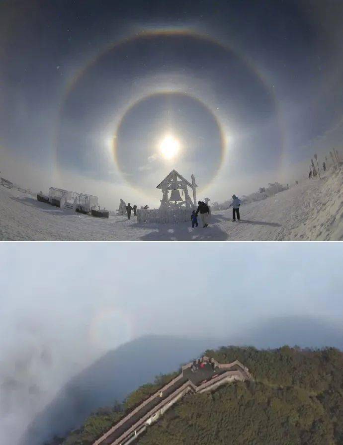 这种现象叫做"布罗肯现象",在中国,把他叫做"佛光".