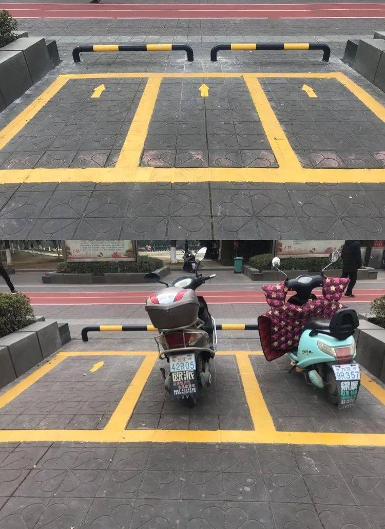 瑞昌城管:车位"有线"心中"有序",您停车的姿势正确吗?_非机动车