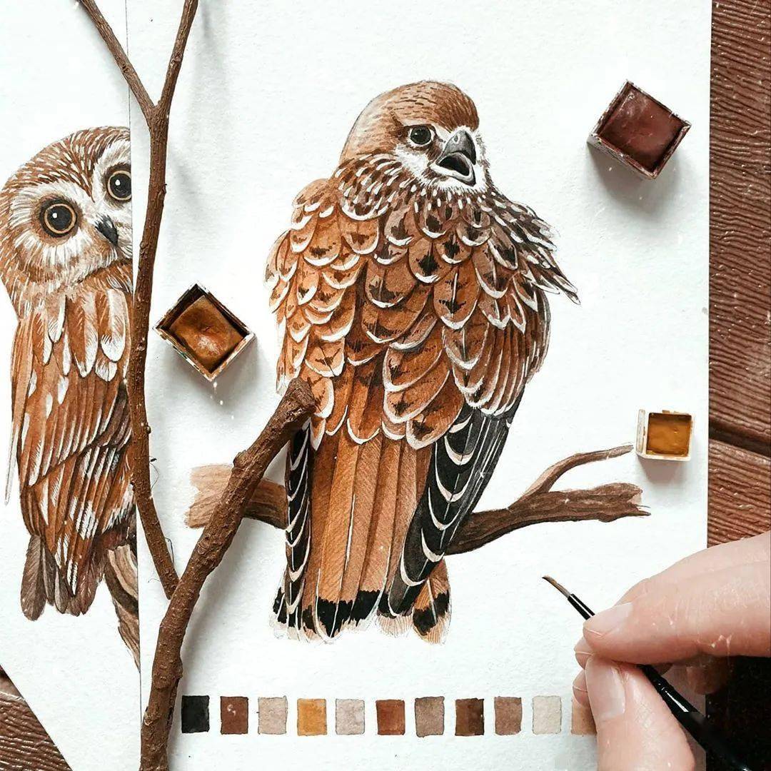 他山之石·艺‖ 超级好看的单色调水彩画,很暖心,怎么都看不腻!