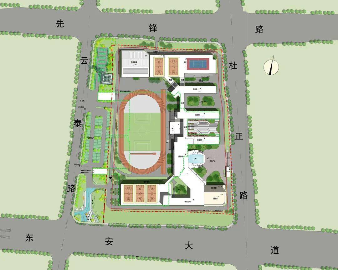 首创"地下智能接送系统"!锡山将再添一高品质小学_空间