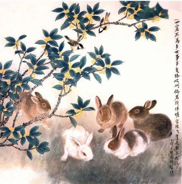 现当代名家方楚雄画兔作品欣赏