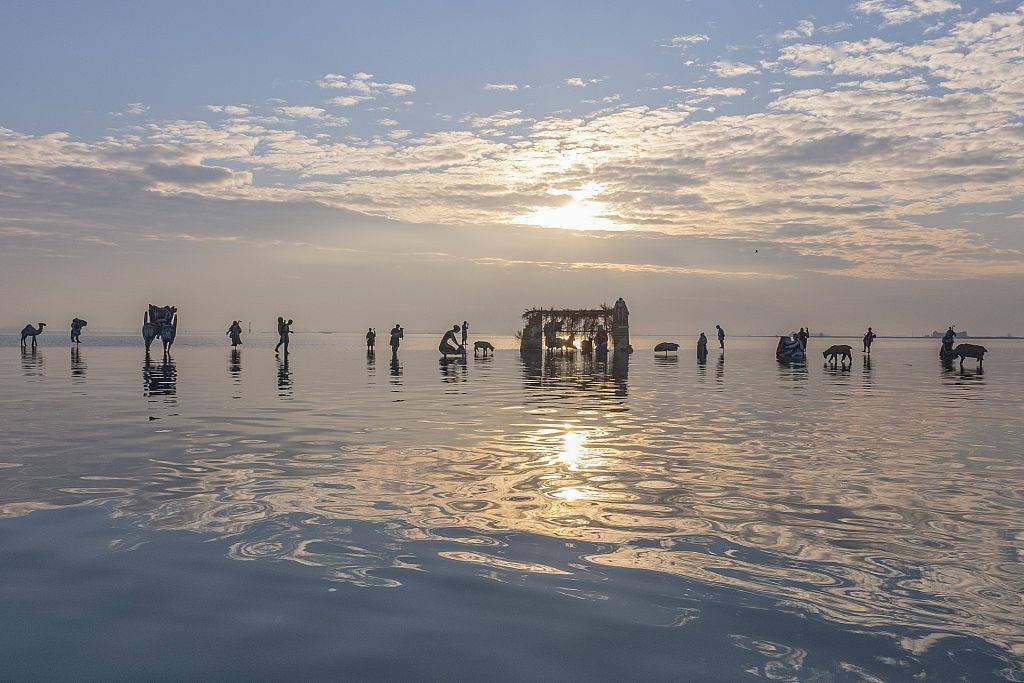 威尼斯举行水上展览重现耶稣诞生场景