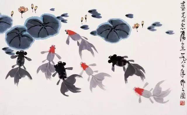 吴作人金鱼作品欣赏