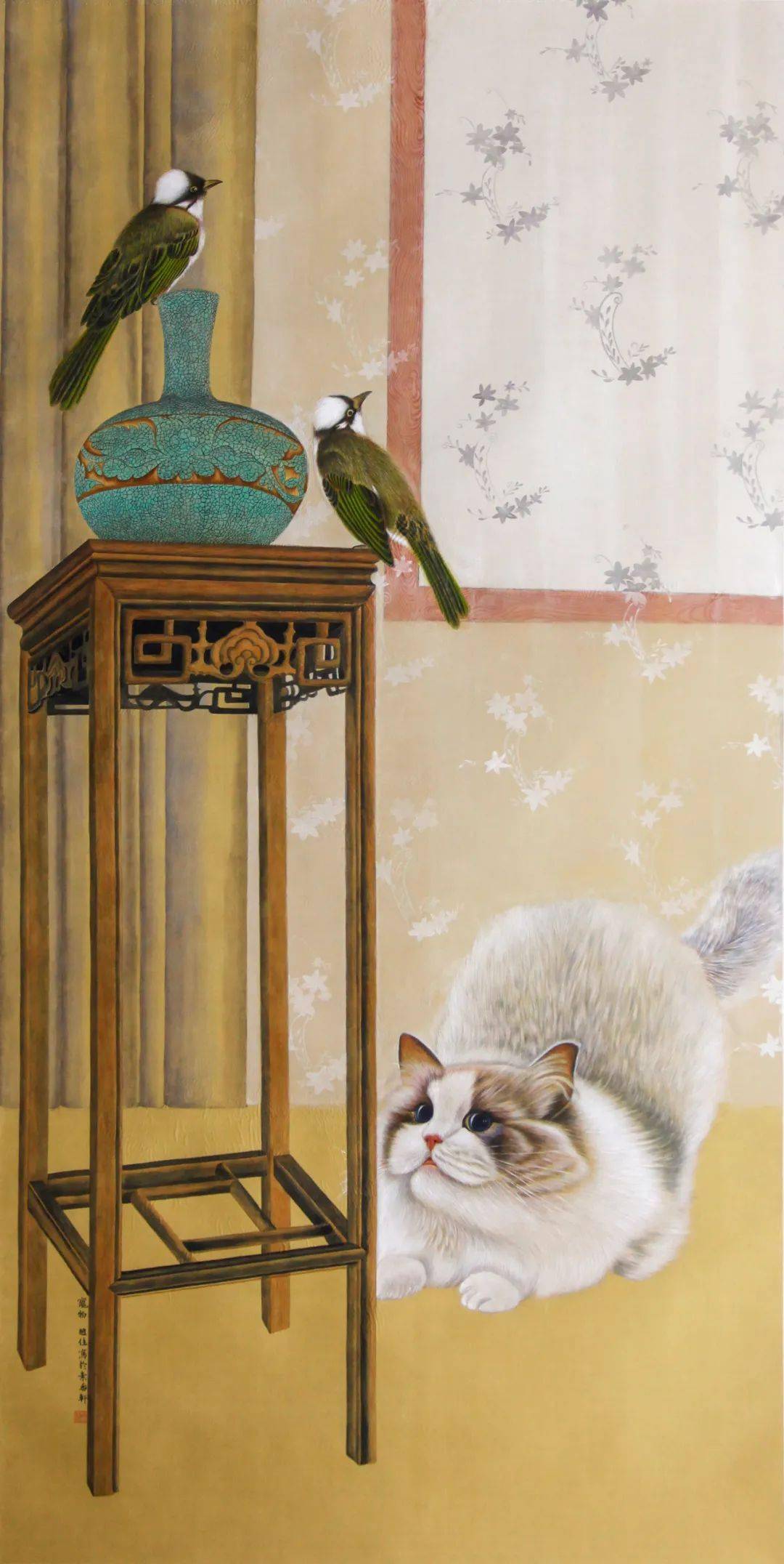 梅可芳《碧山深处》冯永辉《荷韵》倪雪《鸡鸣朝盈》他的作品酣畅中