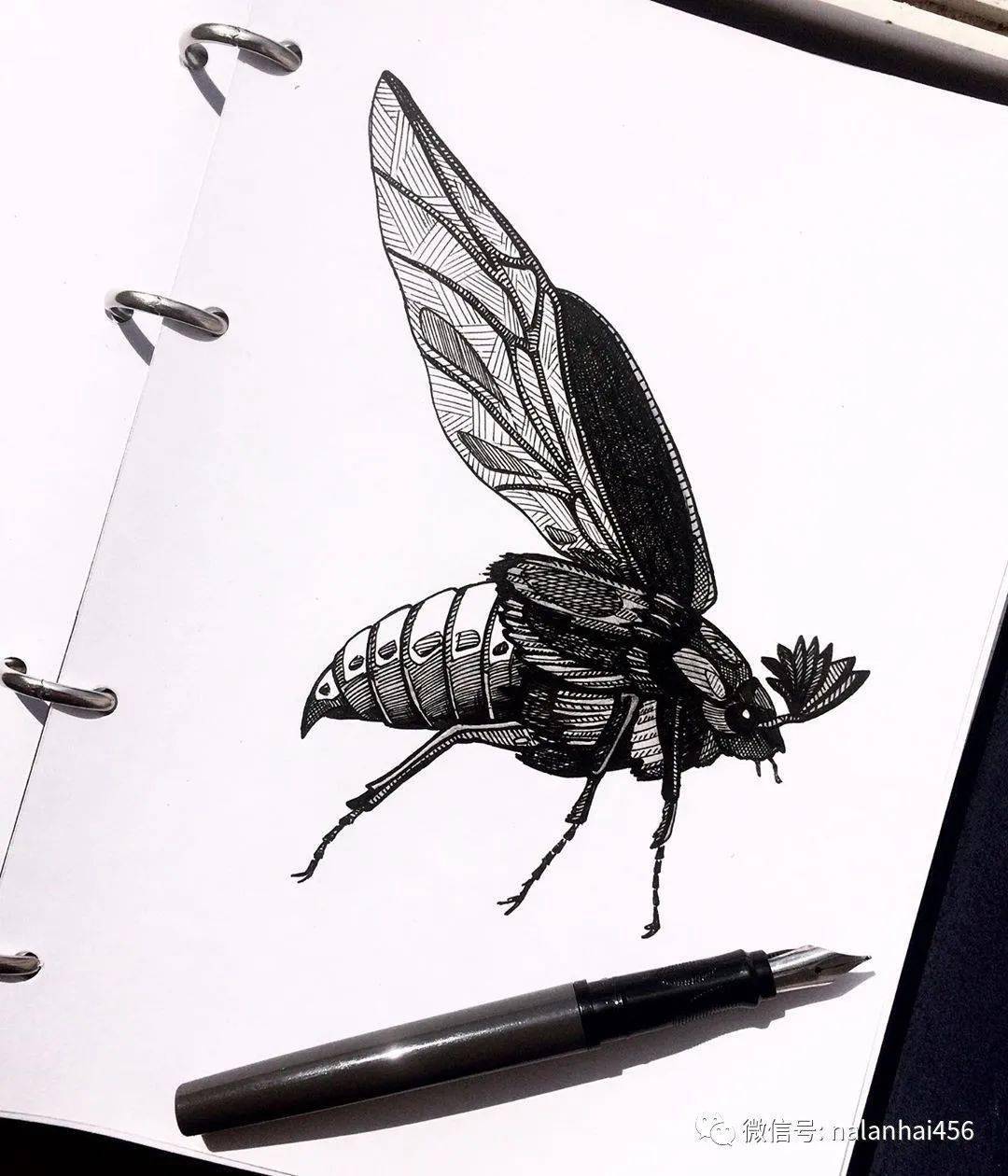 精湛针管笔风景手绘线条精炼透视精准图形创意十足线条排的太舒服了