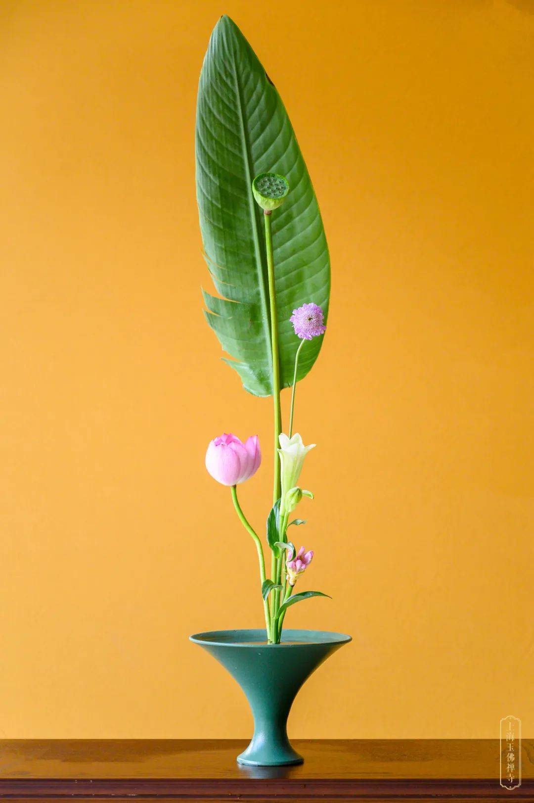 期和佛菩萨圣诞等佛教重大节日,邀请专业花艺师配合寺院法师插花供佛