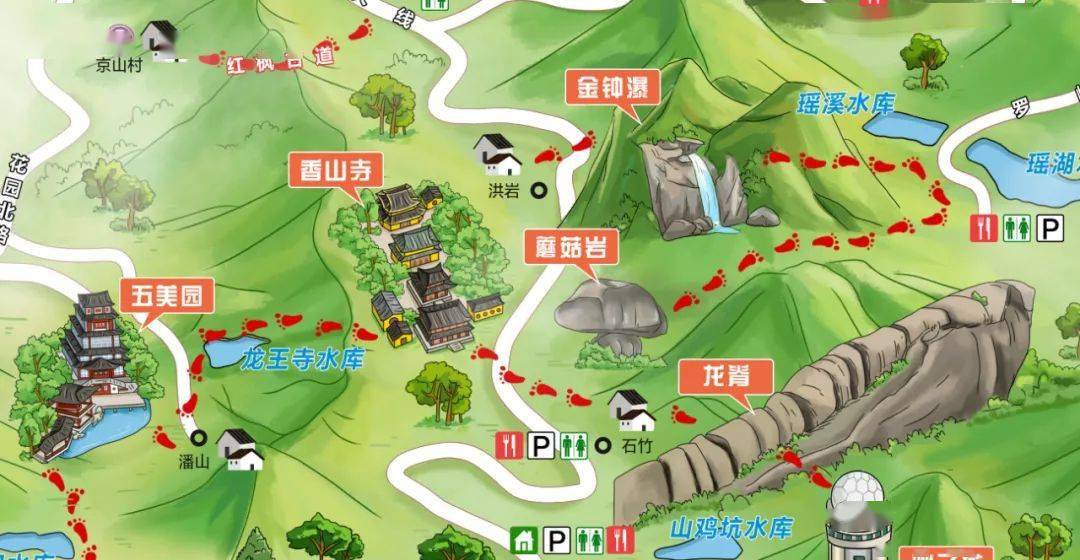 锵锵大罗山手绘地图出炉游山玩水一图搞定