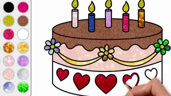 亲子简笔画超级大蛋糕