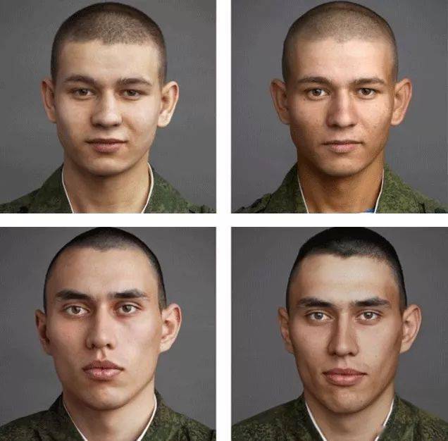 看过一组照片,是几十个外国男生参军前后容貌的对比图