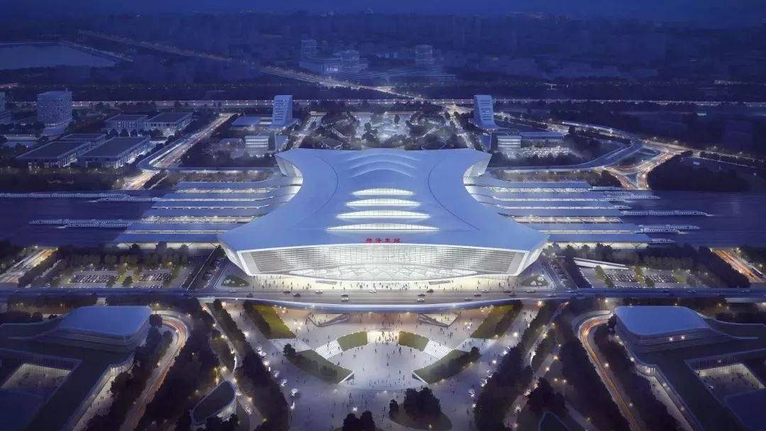 不仅有菏泽高铁东站建成后的整体效果图,还有中国