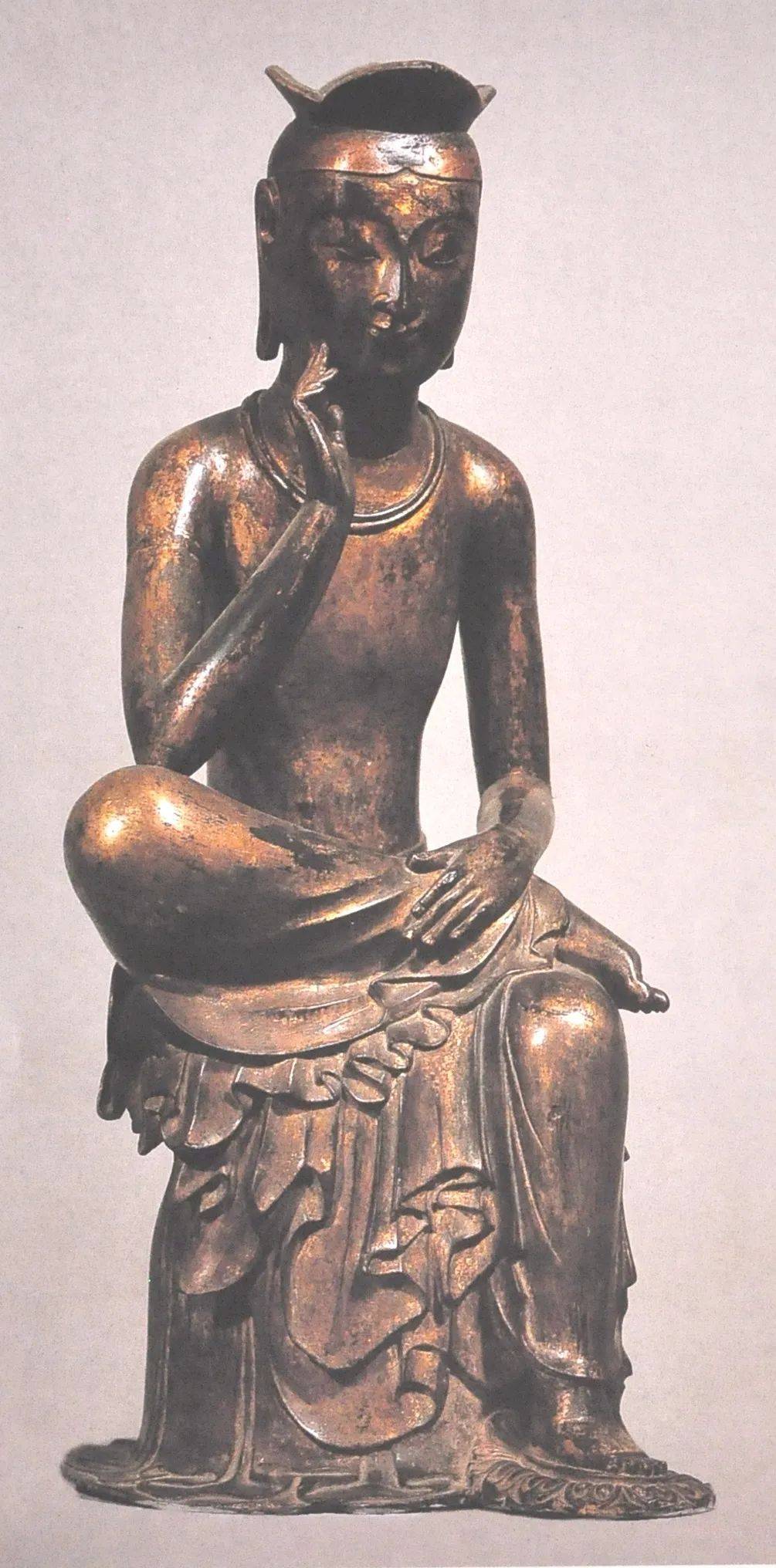 半跏思惟像 金铜 百济 高93.5公分  七世纪 韩国国立中央博物馆藏