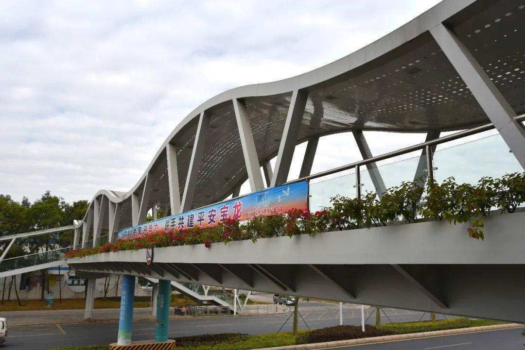 天桥结构材料采用钢结构形式,设计以流线造型,现代简约为主,桥身采用