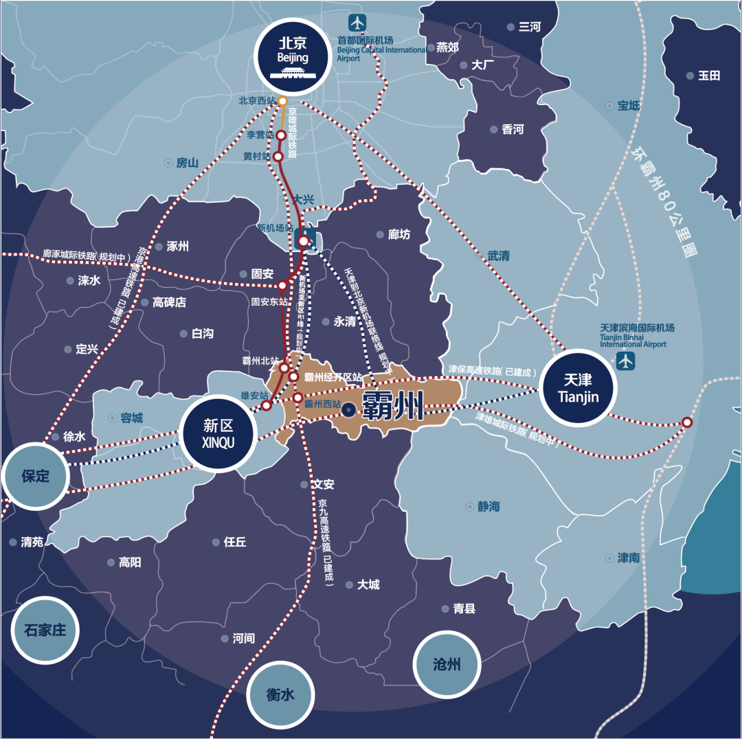 一城五站点"将奠定霸州京津雄枢纽城的地位.
