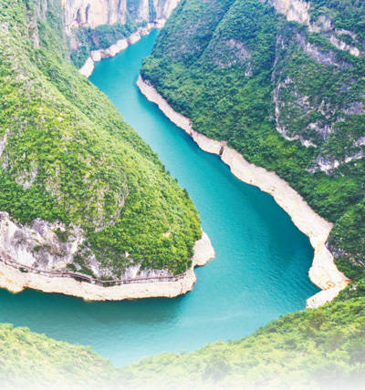 长江支流大宁河流域的重庆市巫山县小三峡.