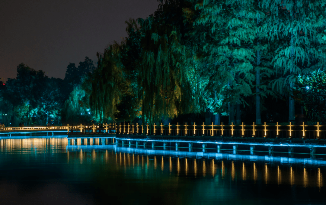 雨山湖夜景图片