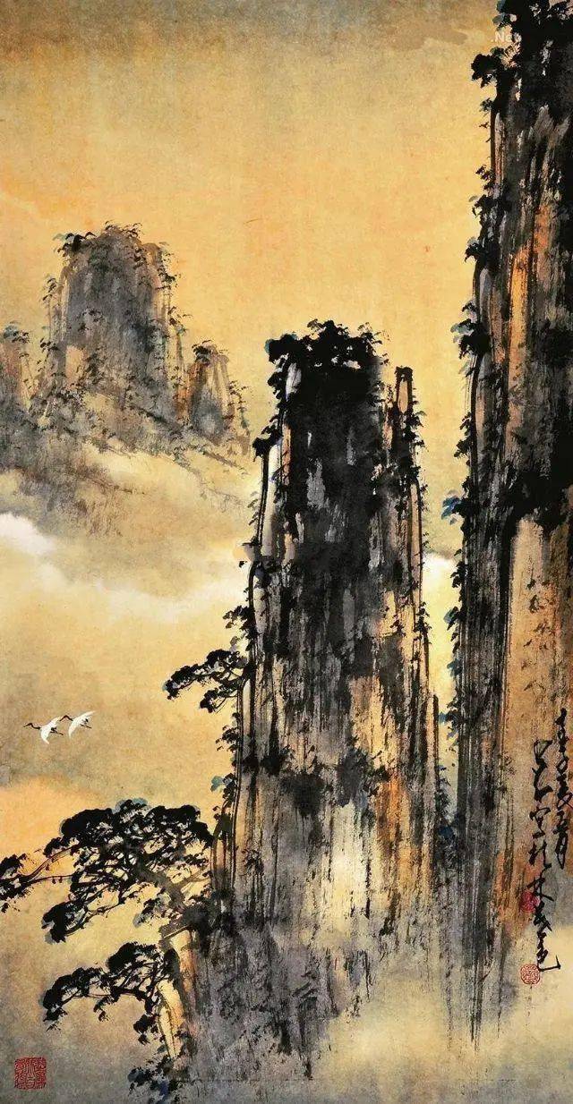 赵少昂早年所作山水画清江渔舟笔墨简淡空旷辽远很有意境