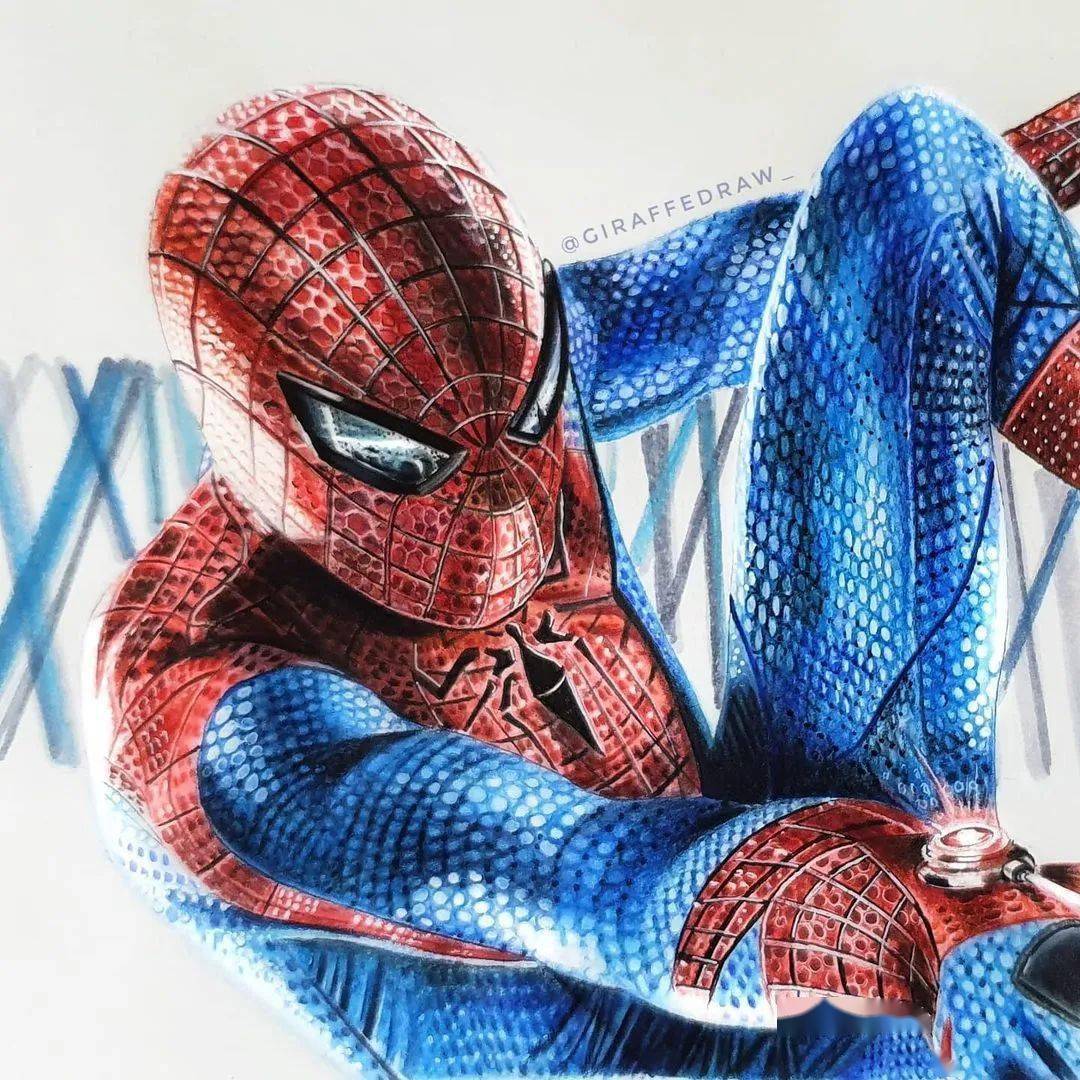 彩铅画超级英雄这质感又是真没的说