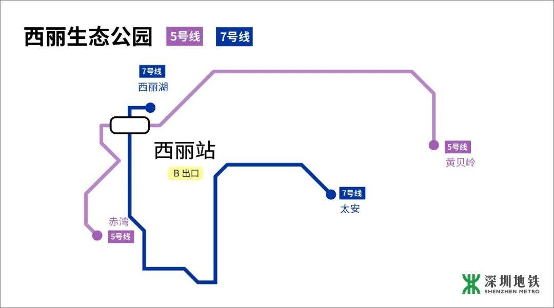 步行约493米地铁7号线,5号线西丽站b口西丽街道地铁出行(图片来源:一