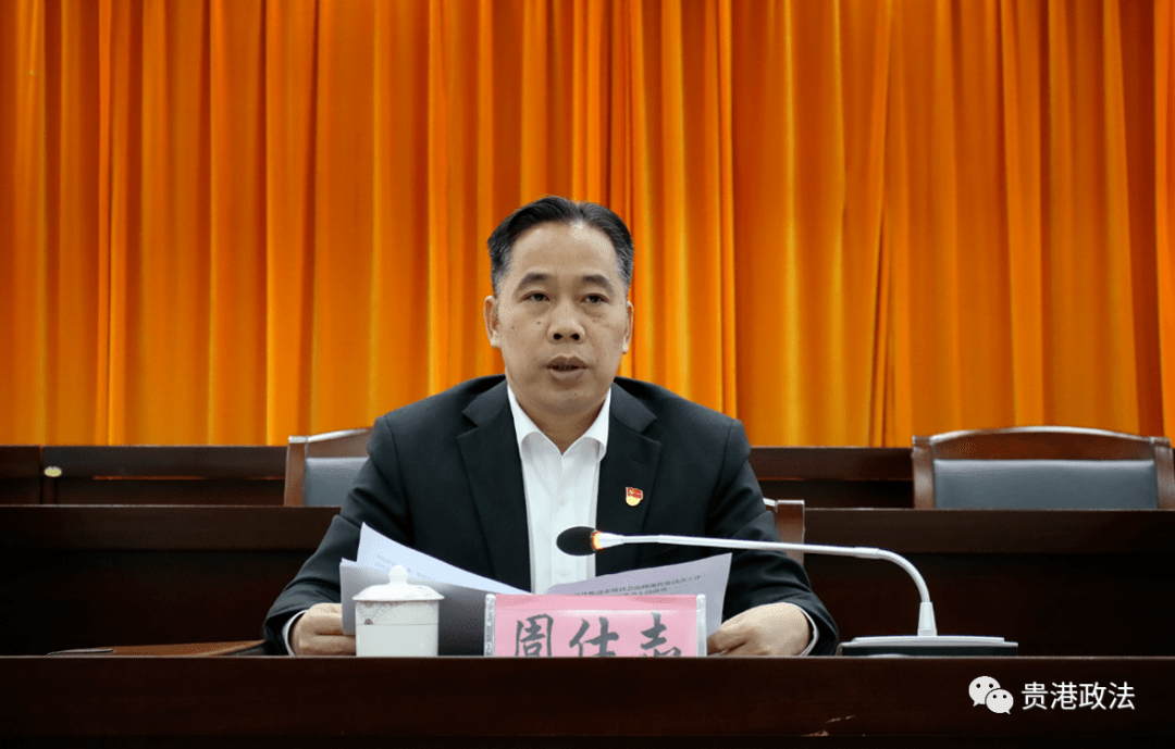 贵港市委常委,桂平市委书记韦庆强出席会议并讲话,市委常委,政法委