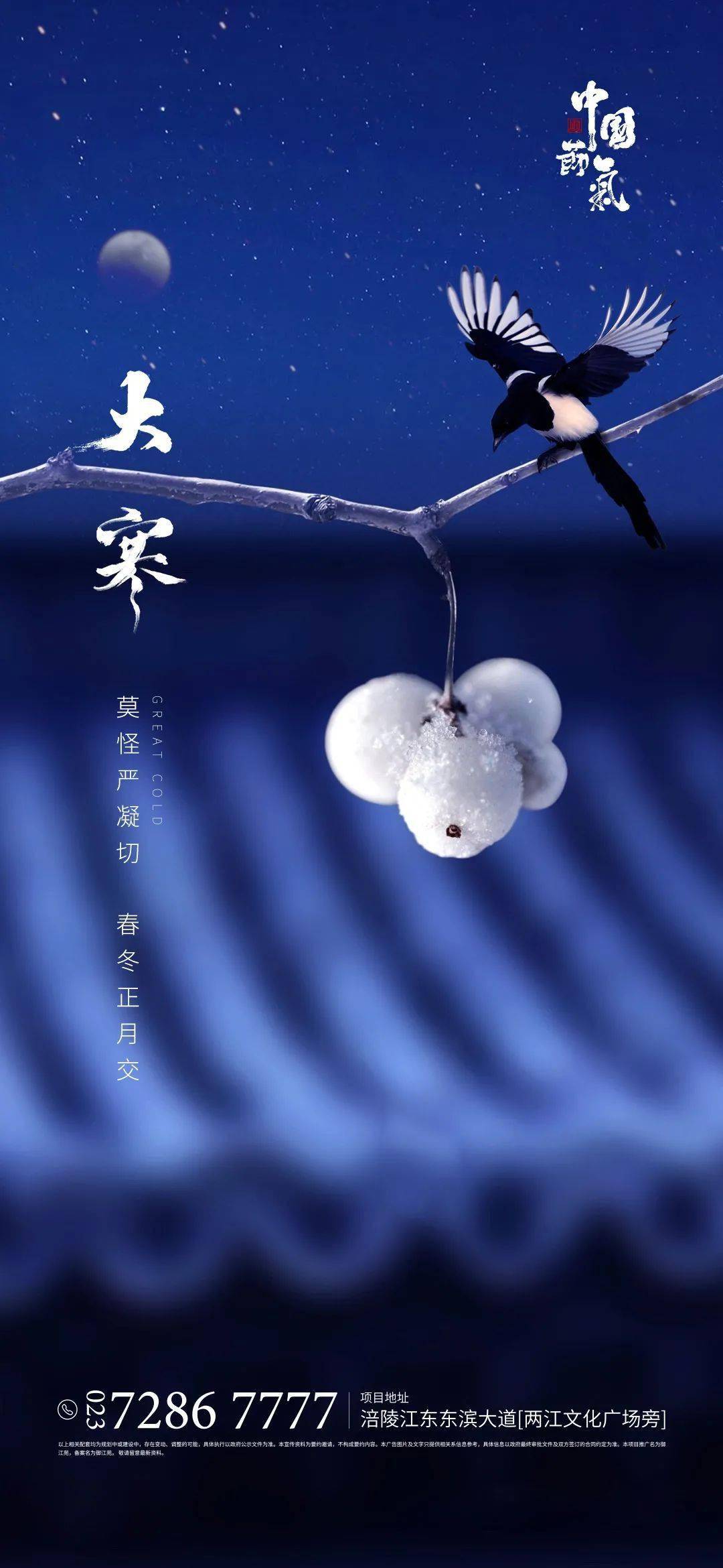 设计2021节气大寒地产设计海报