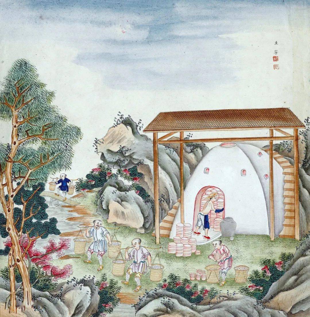 《瓷器制运图》中记录的十八世纪清代景德镇制瓷工序_工人