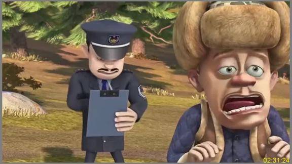 光头强的气场震倒一只猴被警察抓走