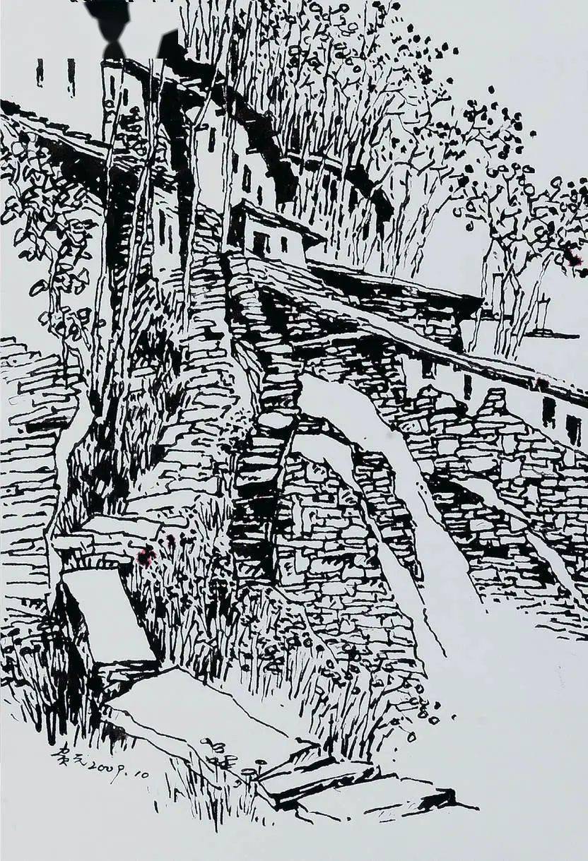 书画长廊线条的氛围视觉记赵贵元蜀河汉中系列速写