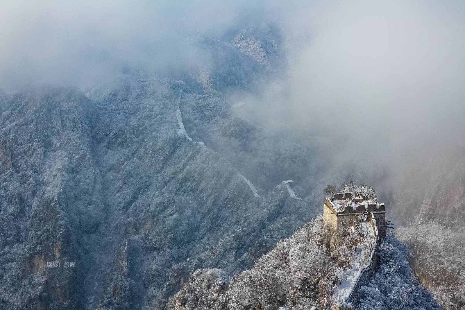 雪后慕田峪长城