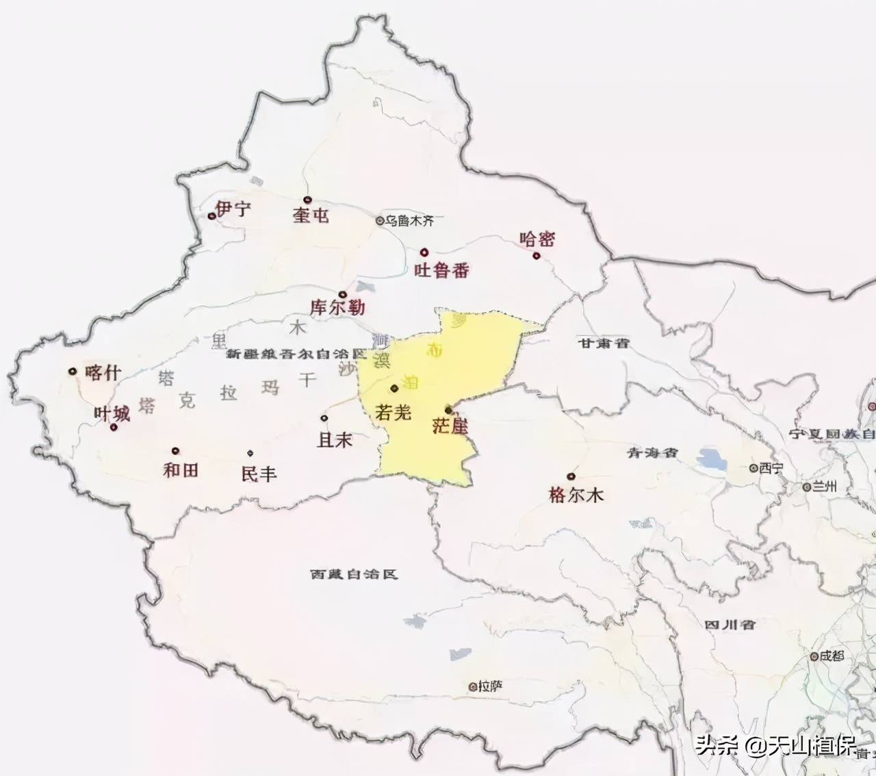 新疆若羌 地图图片