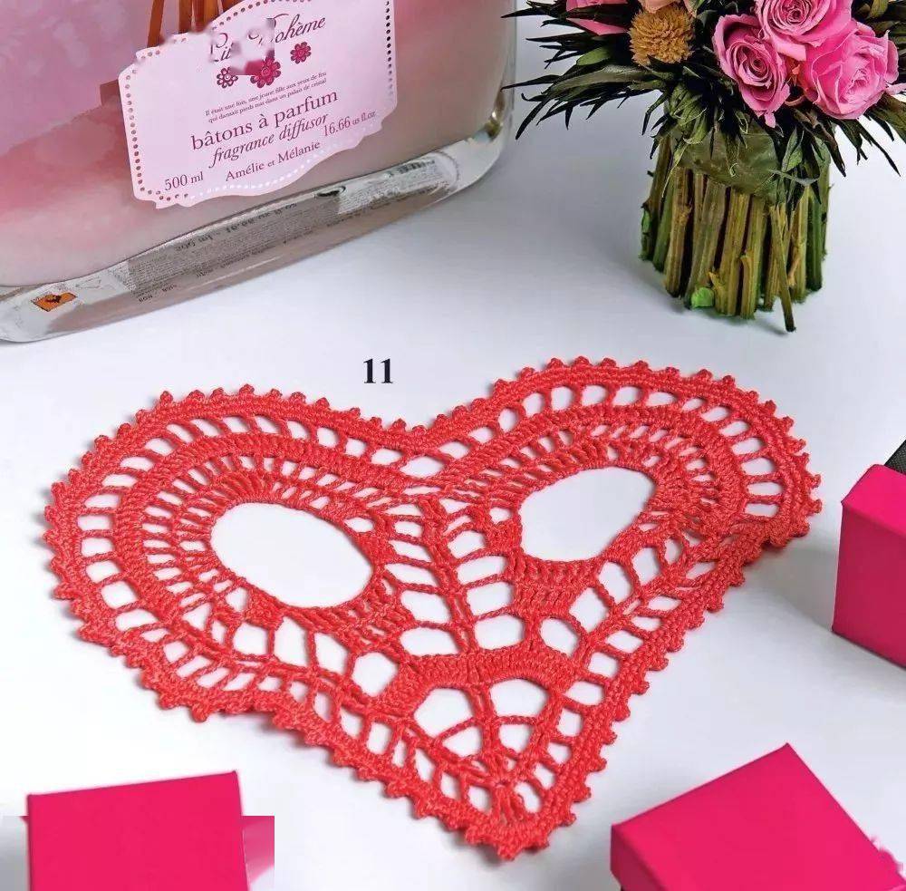 钩针编织,送你一颗小心心,19款心形家居小物钩编图解!_侵权