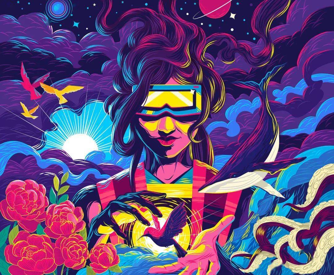 来点异国风情的商业插画色彩也大胆