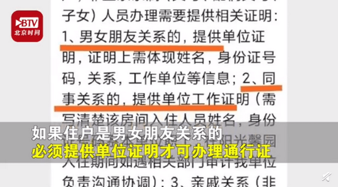 西安一小区办出入证要同居男女单位开证明？