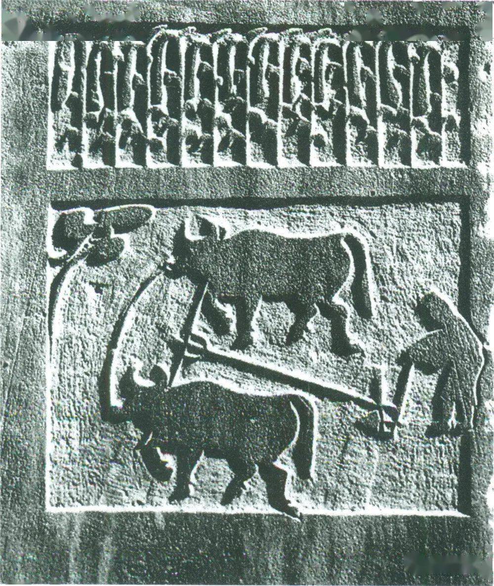 古代牛耕的图像自汉代开始出现,从图像上看,牛耕的方式从开始时的二牛