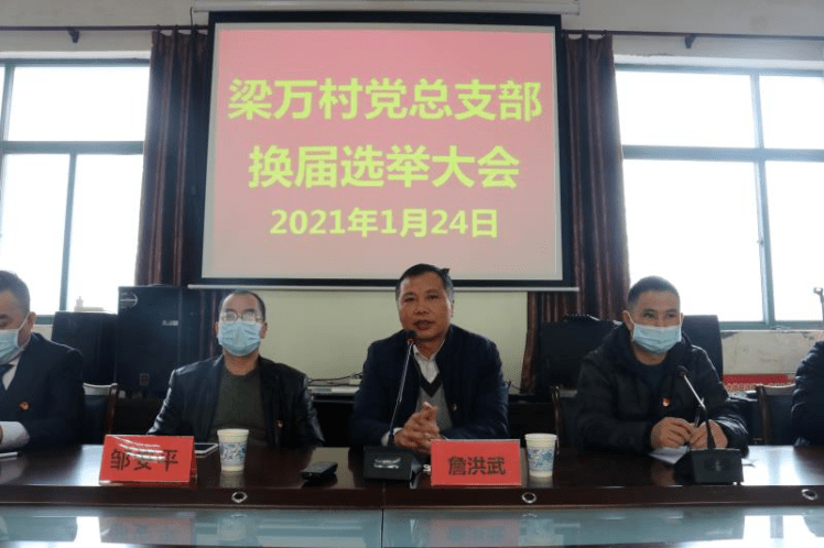 区委常委,统战部长詹洪武,镇党委委员,副镇长邹安平到梁万村指导换届