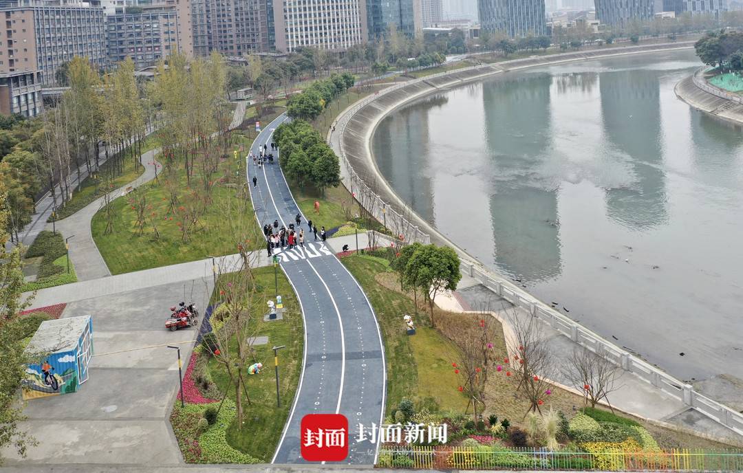 新春走基層|鳥瞰天府綠道公園系列——成都錦江自行車專用道