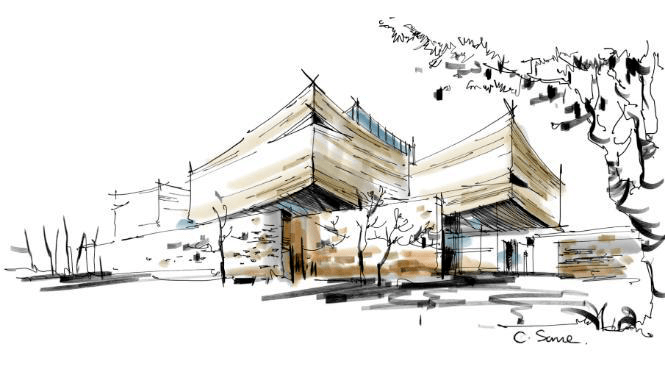 建筑学博士的案例分析与手绘表达汪曾祺纪念馆文化特色街区