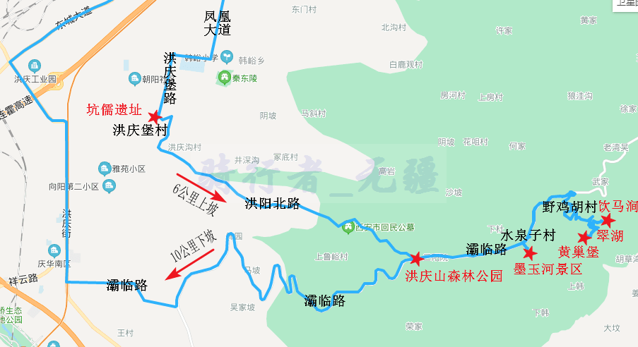 每周一山骑行西安洪庆山