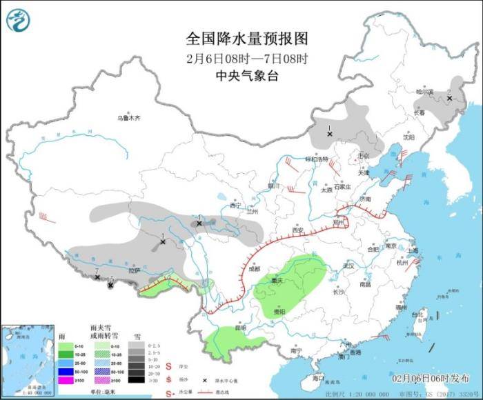江南，华南等地将有大量降雨，长江中下游地区将有大雾