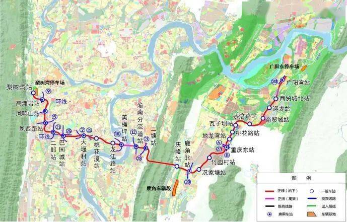 戳进来轨道交通24号线将在九龙坡设7座车站途经