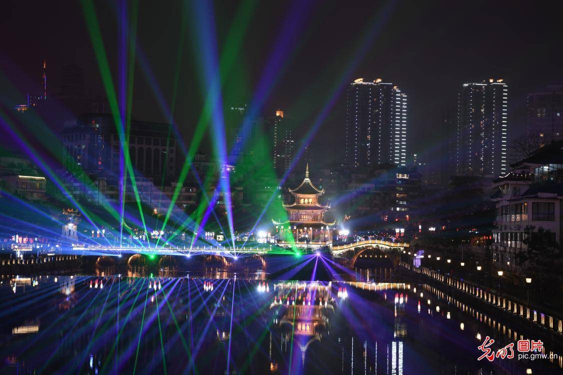 light show held to celebrate upcoming chinese new