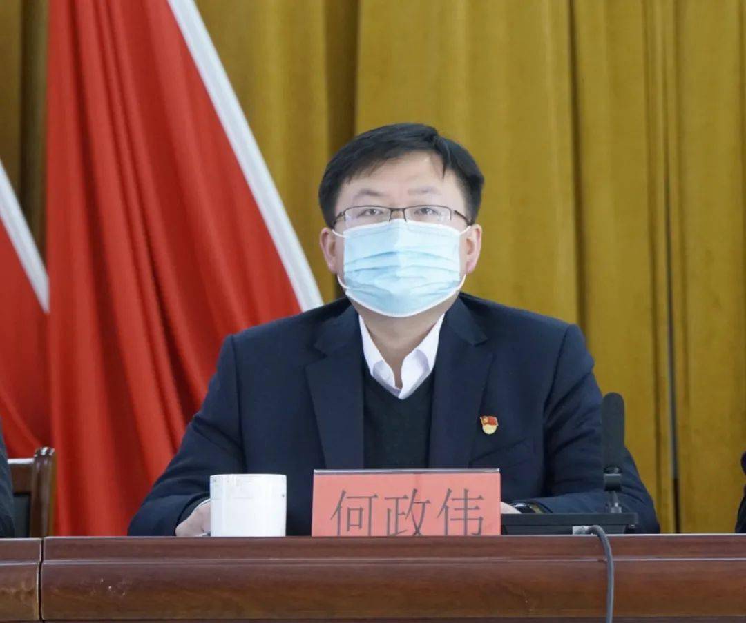 镇党委副书记何政伟宣读《关于通报表扬2020年度工作示范单位和榜样