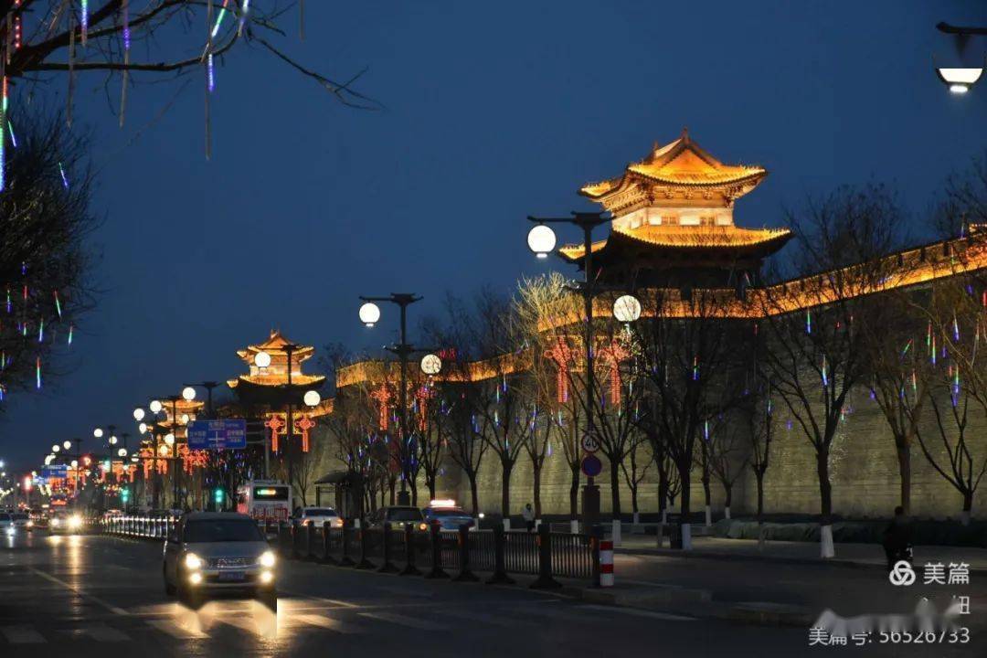 【图说】2021春节忻州古城北城门楼灯光秀