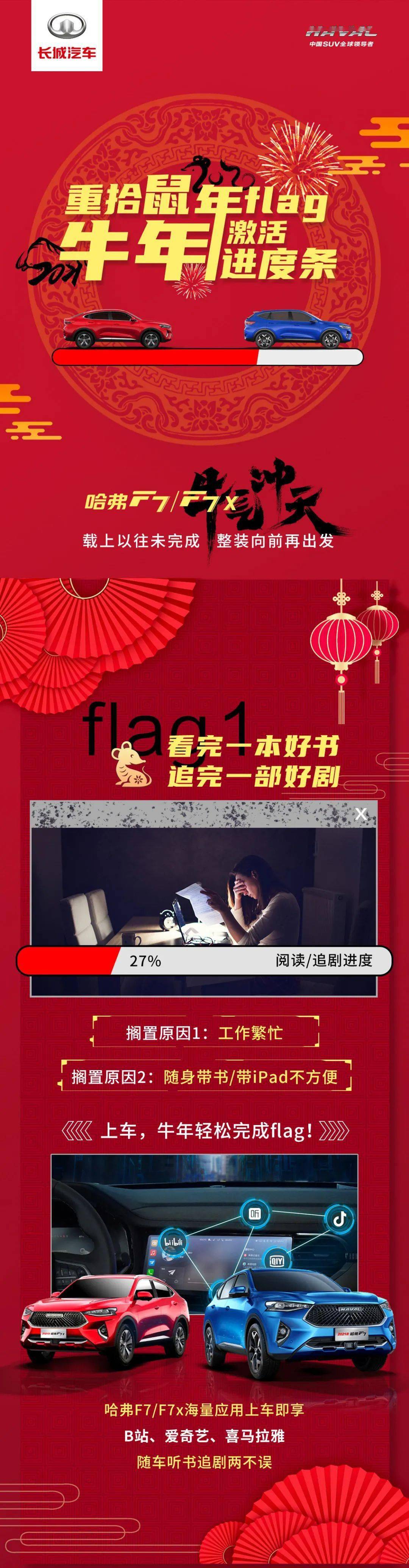 牛7冲天整装向前 Flag
